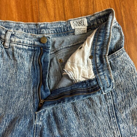 Stefano World Wide Dark Wash Acid Wash Peg Leg Zipper Accent Jeans size  20 - Picture 7 of 10